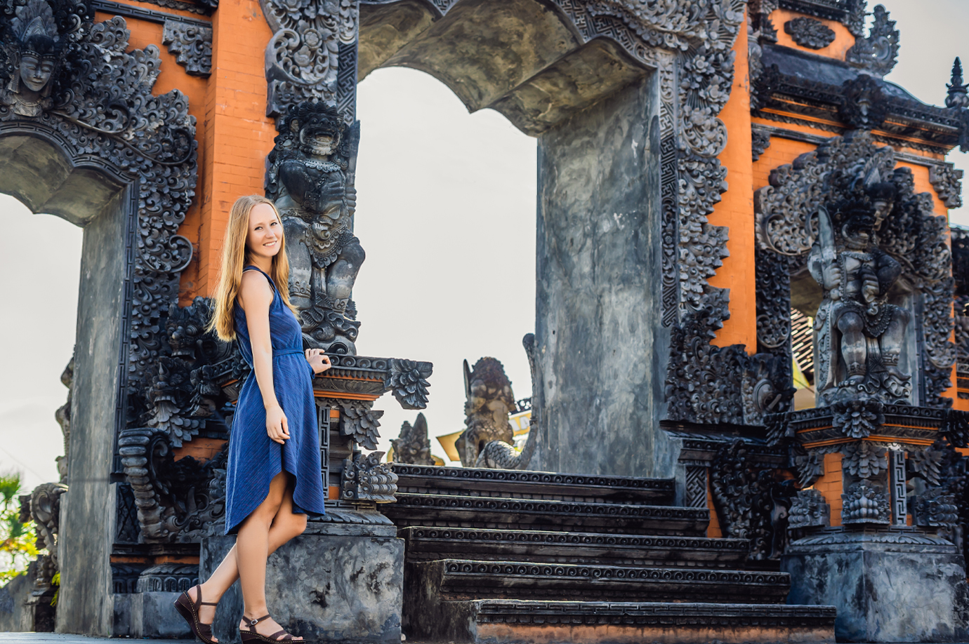 The Artistic Entrance of Tanah Lot Temple in Bali Tanah Lot Temple in Bali