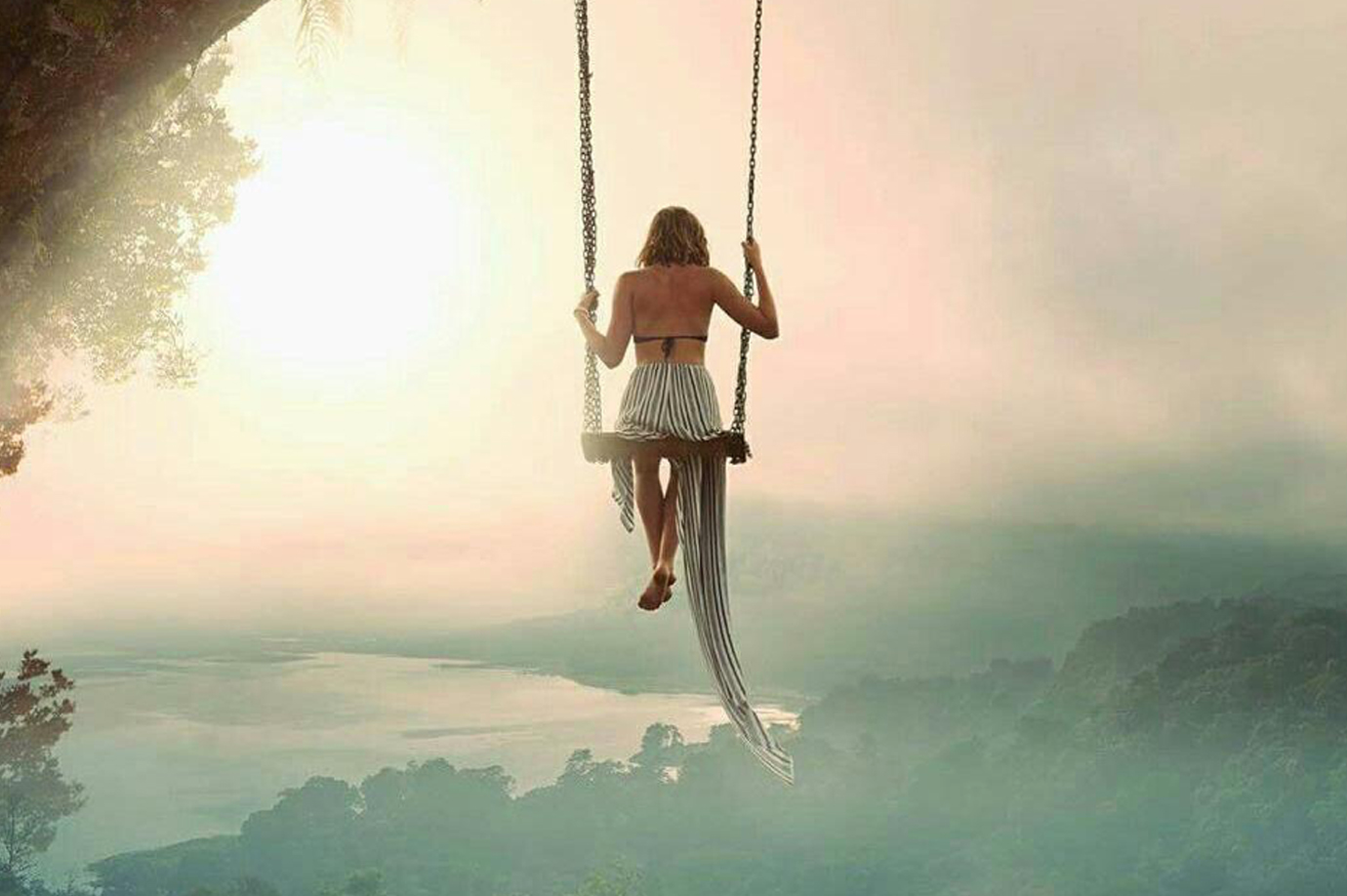 Swinging into the Horizon at Wanagiri Hidden Hill, Bali Twin Lakes Viewpoint